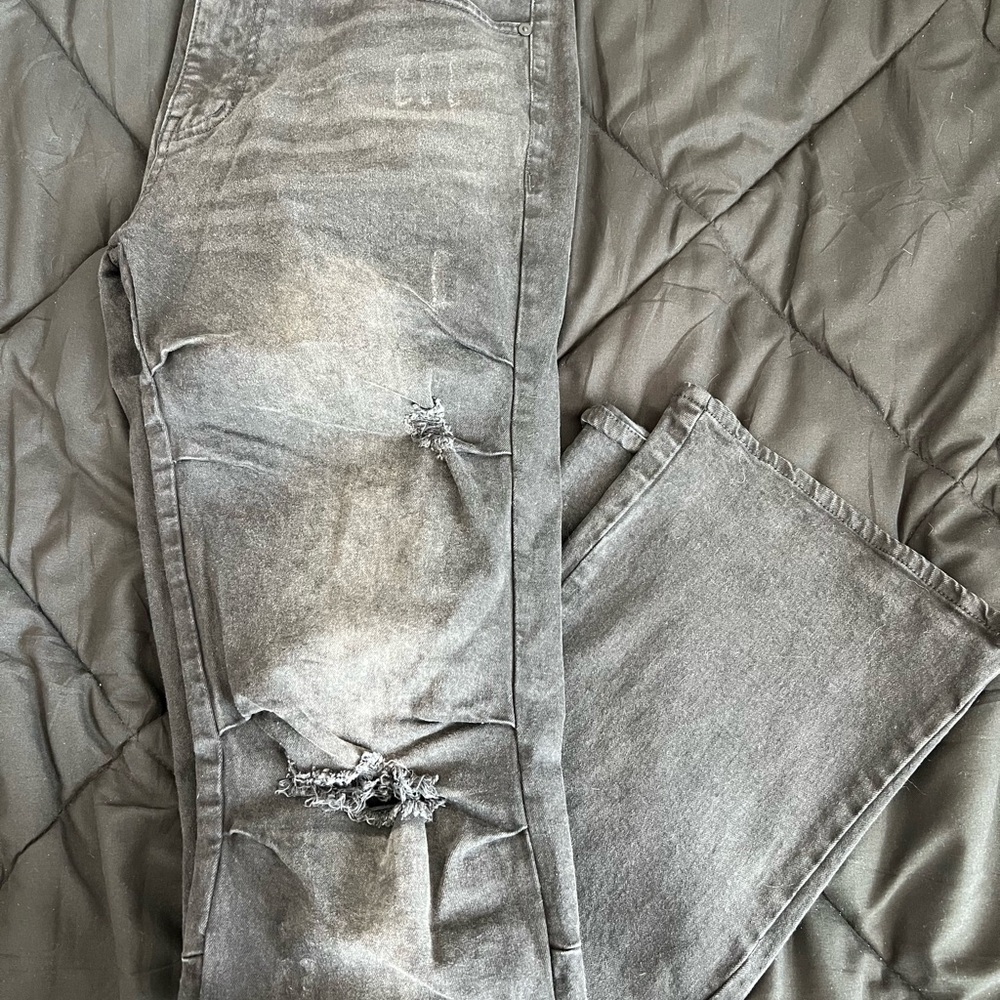Distressed Gray Jeans